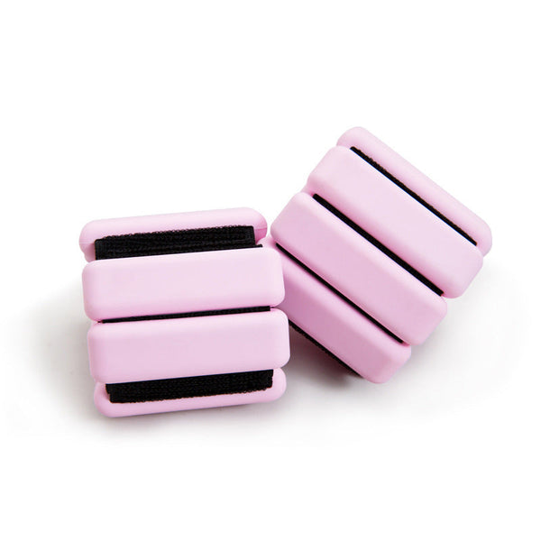 Pink Silicone 2Lb Pair (900G) Comfortable Fitness Resistance Bands For Workout Running Training Wrist & Ankle Weights