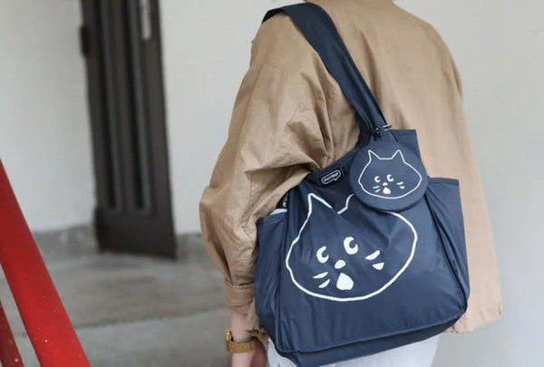 Black Foldable Waterproof Shopping Tote Bag Set Large Capacity Lightweight Reusable Grocery Bag With Matching Pouch Women's Bags & Handbags