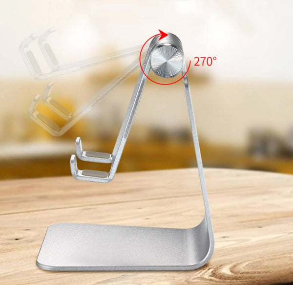 2 Pcs Black Foldable Aluminum Alloy Phone & Tablet Stand Adjustable Portable Desktop Holder Mounts & Holders