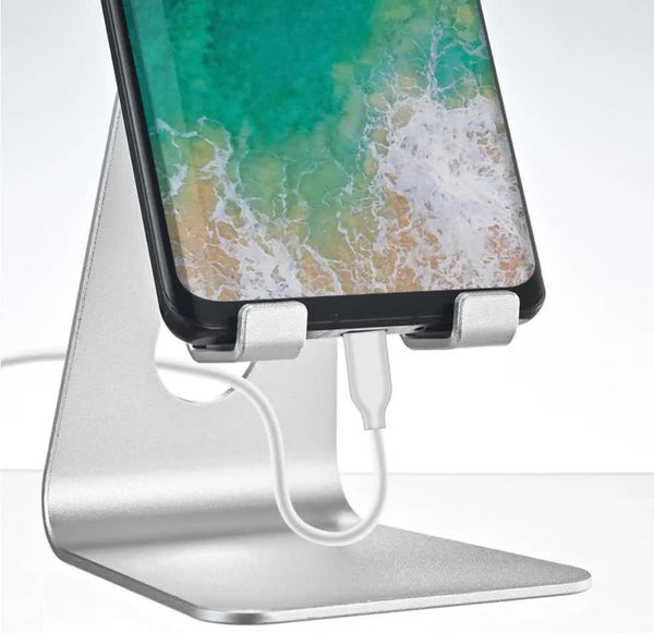 2 Pcs Black Foldable Aluminum Alloy Phone & Tablet Stand Adjustable Portable Desktop Holder Mounts & Holders