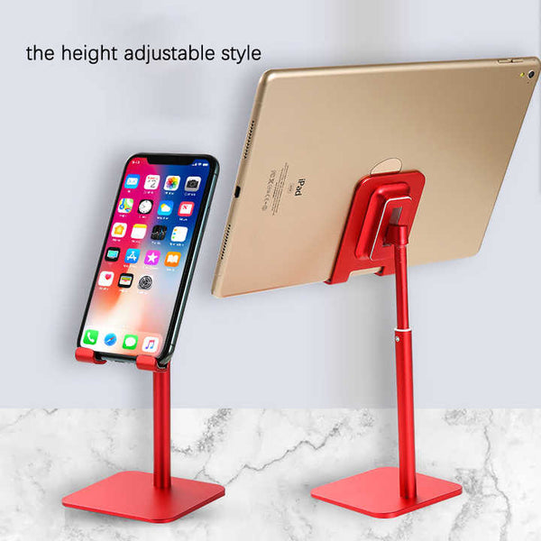 Silver Aluminum Alloy Phone And Tablet Stand Telescopic Desktop Holder For Live Streaming Hands Free Use Mounts Stands & Holders