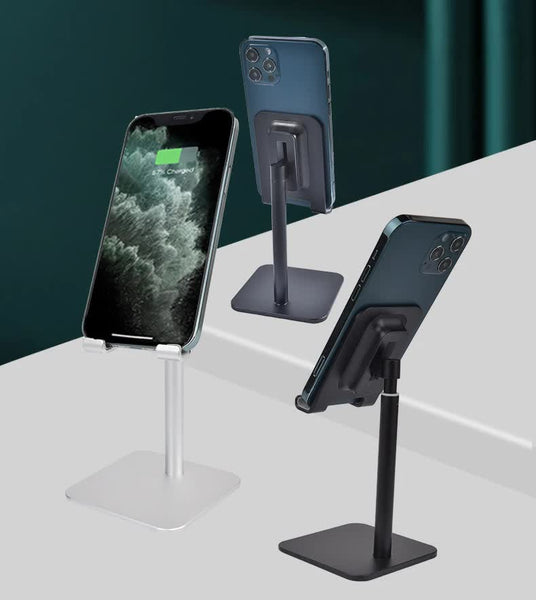 Silver Aluminum Alloy Phone And Tablet Stand Telescopic Desktop Holder For Live Streaming Hands Free Use Mounts Stands & Holders