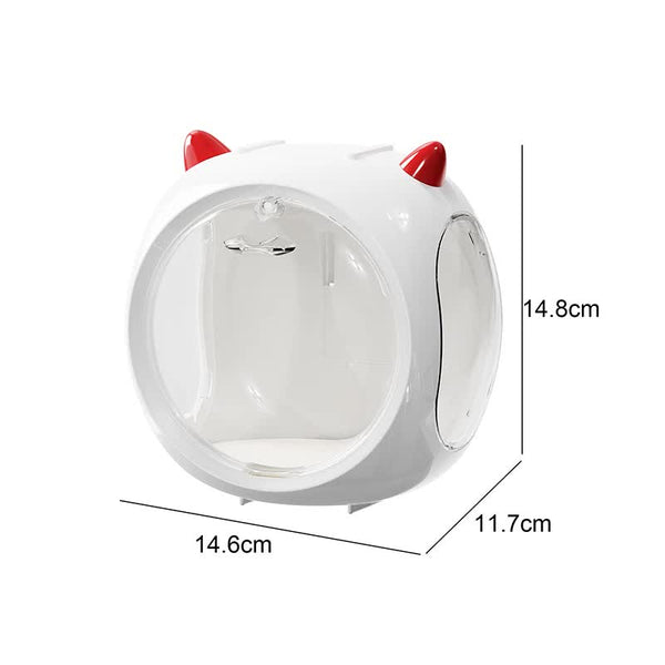 White And Red Horn Acrylic Blind Box Display Case Transparent Dustproof Storage For Figures Collectibles(The Model Is Shooting Prop Not Included) Disp
