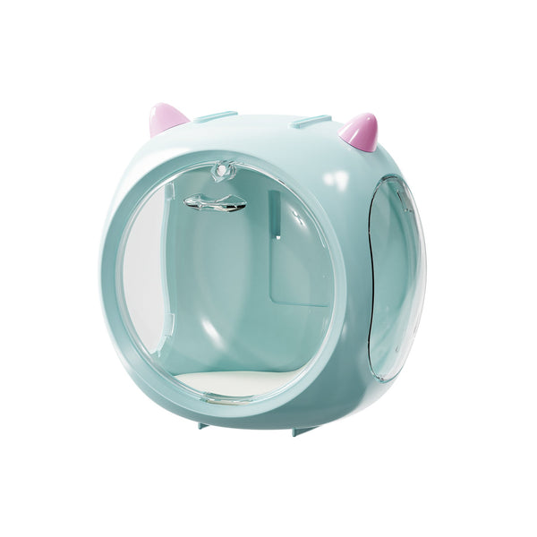 Blue And Purple Horn Acrylic Blind Box Display Case Transparent Dustproof Storage For Figures Collectibles(The Model Is Shooting Prop Not Included) Di