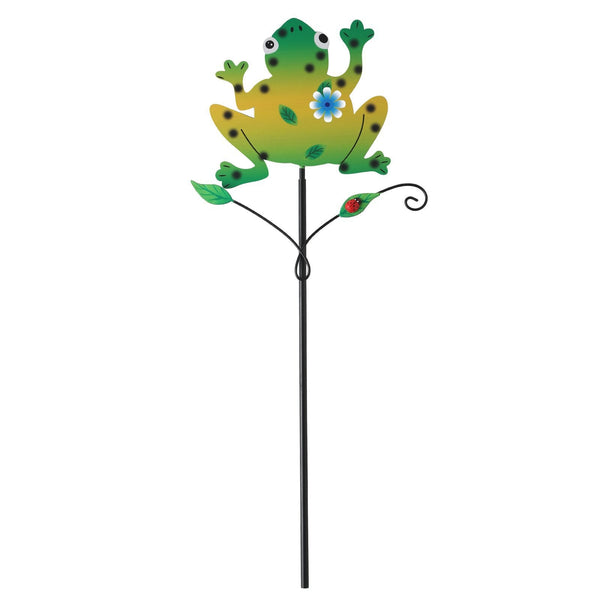 Green Frog Pattern Charming Metal Garden Stakes | Welcome Yard & Lawn Decor Lawn Stakes