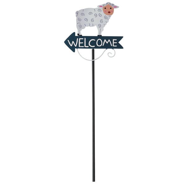 Grey Goat Pattern Charming Metal Garden Stakes | Welcome Yard & Lawn Decor Lawn Stakes