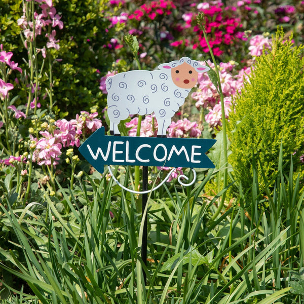 Colorful Butterfly Pattern Charming Metal Garden Stakes | Welcome Yard & Lawn Decor Lawn Stakes