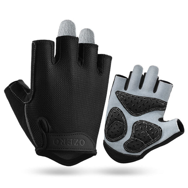 M Black Men's Summer Cycling Breathable Half Finger Non Slip Fitness Training For Weightlifting Gloves