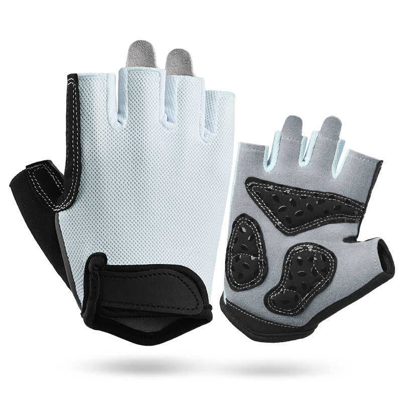 Grey Summer Cycling For Women Xl Breathable Half Finger Non Slip Training Fitness Gloves