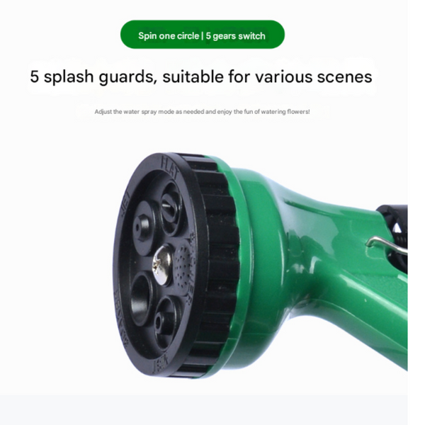 Elosung 10M Retractable Spring Garden Hose With 5 Function Spray Gun Eva Burst Proof Watering For Car Washing Hoses