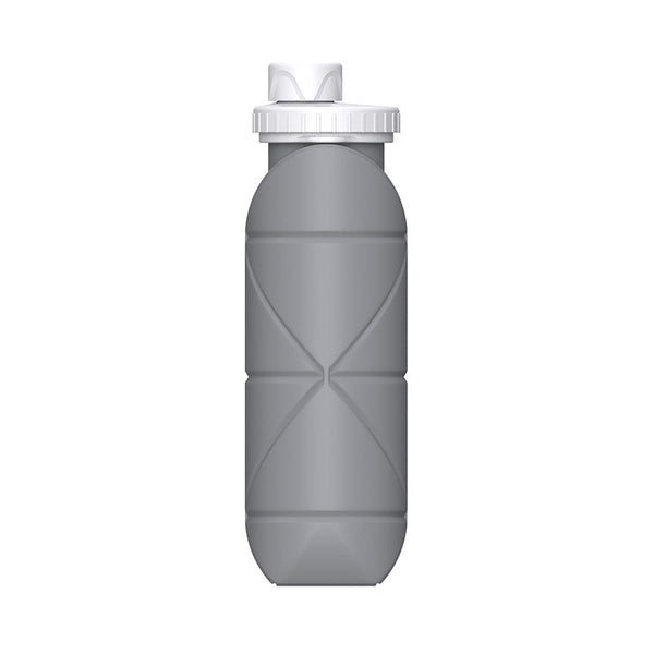 Grey Silicone Collapsible Water Bottle Foldable Sports Cup For Cycling And Outdoor Fitness Canteens Bottles & Flasks