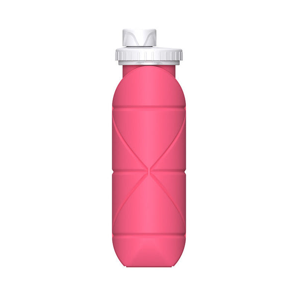 Pink Silicone Collapsible Water Bottle Foldable Sports Cup For Outdoor Fitness Canteens Bottles & Flasks