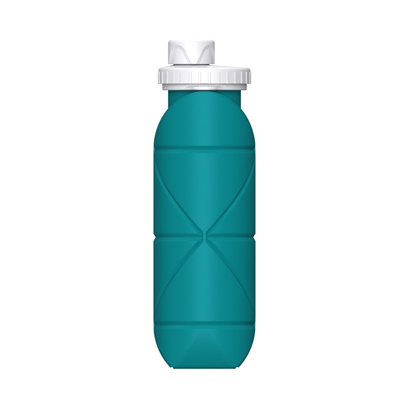 Blue Green Silicone Collapsible Water Bottle Foldable Sports Cup For Cycling And Outdoor Fitness Canteens Bottles & Flasks