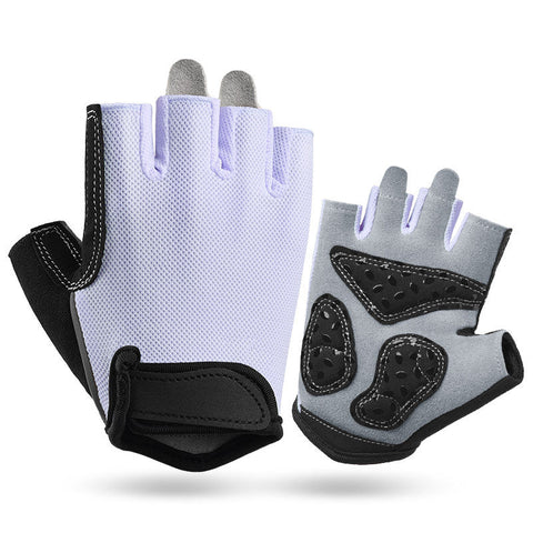 Women's Summer Cycling Breathable Half Finger Non Slip Fitness Training For Weightlifting Xl Purple Gloves