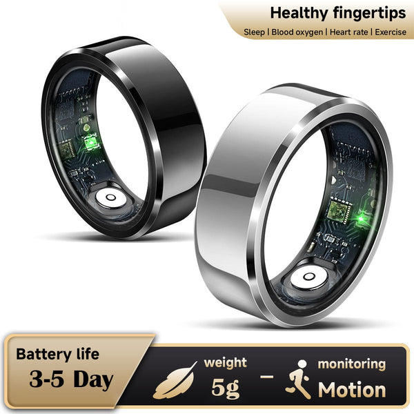 Gold Round 0.71Inch Smart Ring Heart Rate And Sleep Tracking Ip68 Waterproof Fitness Tracker Activity Trackers