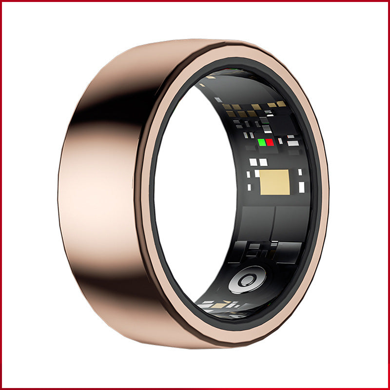 Rose Gold Round 0.77Inch Smart Ring With Heart Rate And Sleep Tracking Ip68 Waterproof Fitness Tracker Step Counter Activity Trackers