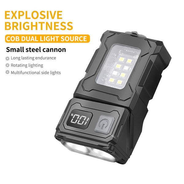 Cob+Led Work Light With Digital Display 180 Degree Rotatable Magnetic Emergency Flashlight Warning Modes Flashlights