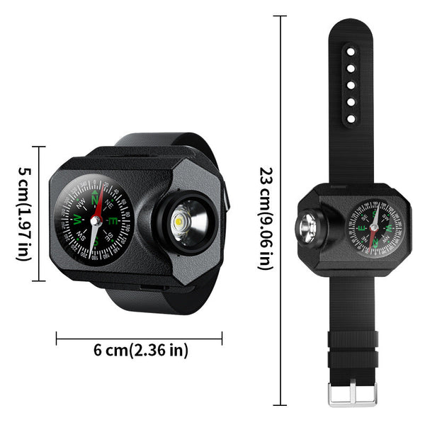Xpg Wrist Light Rechargeable Led Running With Compass And Watch For Camping Adventure Other Camping