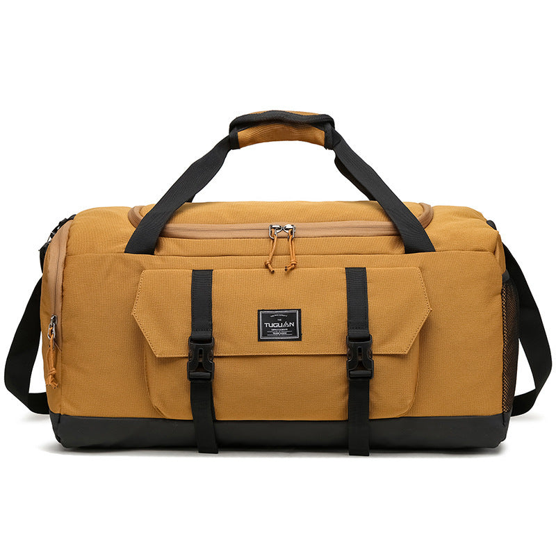 Yellow Dry Wet Separation Gym Bag Yoga Fitness Travel Duffel With Shoe Compartment Duffle Bags