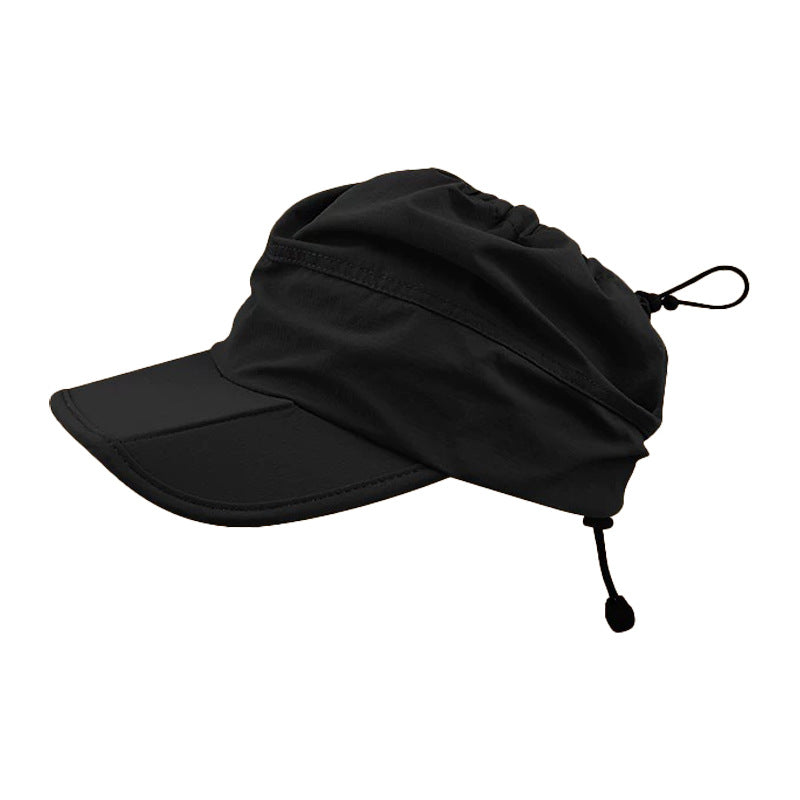 Black Summer Outdoor Quick Dry Sun Hat Foldable Visor Cap Uv Protection 55 58Cm Hats & Headwear