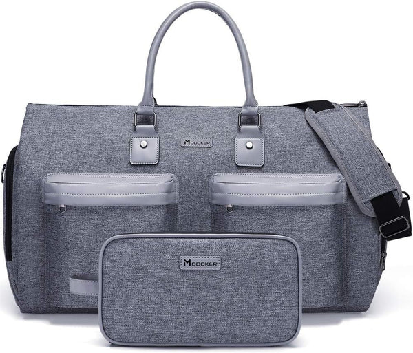 Grey 45L Garment Duffel Bag Men's Travel Suit Carry On Weekender Duffle Bags