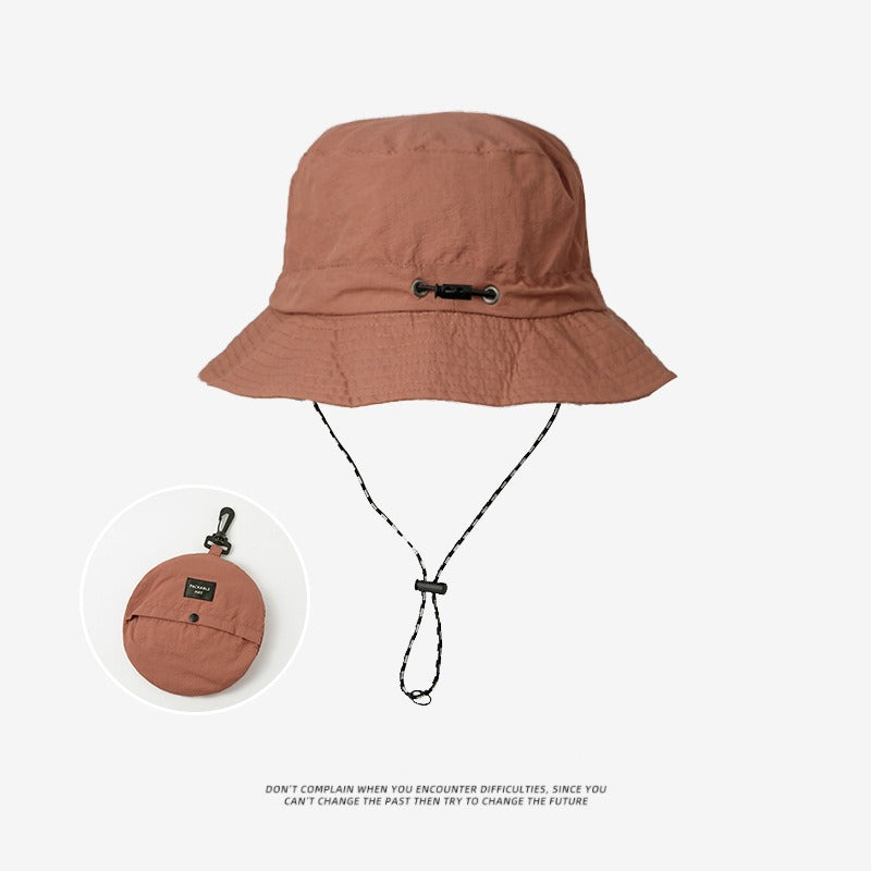Brick Red 2Pcs Waterproof Bucket Hat Foldable Outdoor Sun 55 59Cm With Chinstrap Hats & Headwear