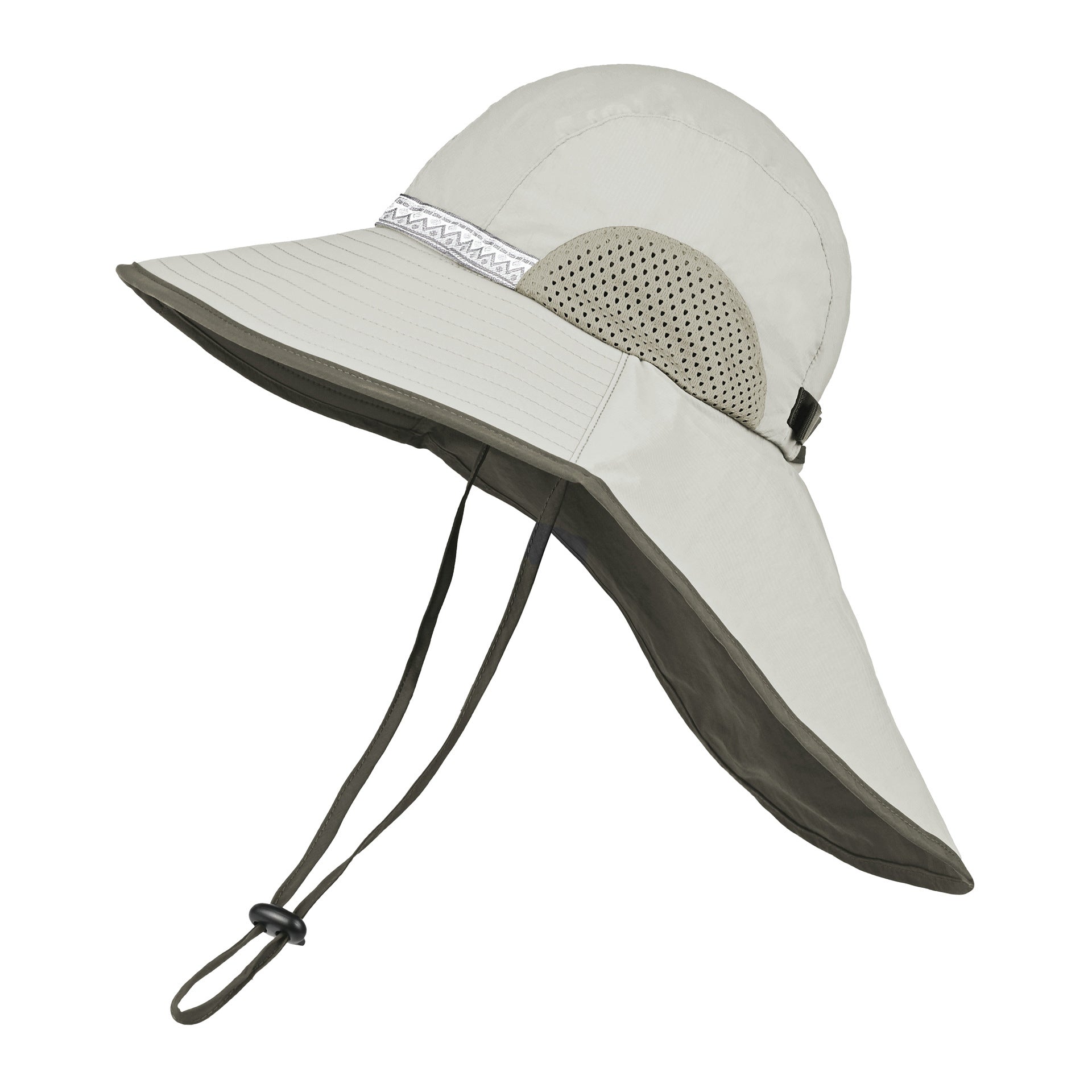Off White (Off Webbing) Wide Brim Sun Hat With Cape Foldable Uv Protection 10Cm Hats & Headwear