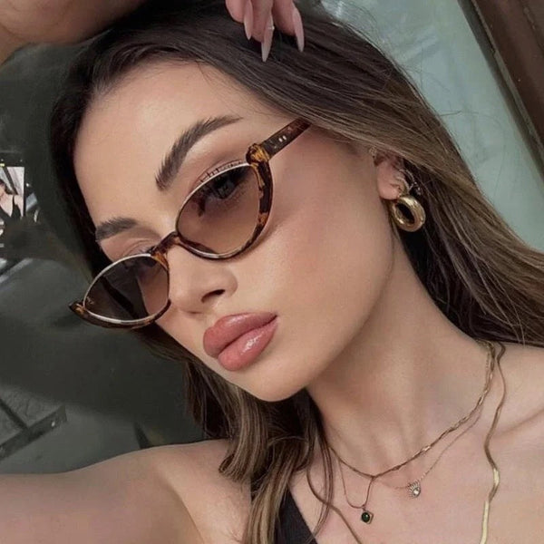 Black Frame With Gray Flakes 2Pcs Fashionable Cat Eye For Women Retro Ins Style Uv Protection Shades Sunglasses