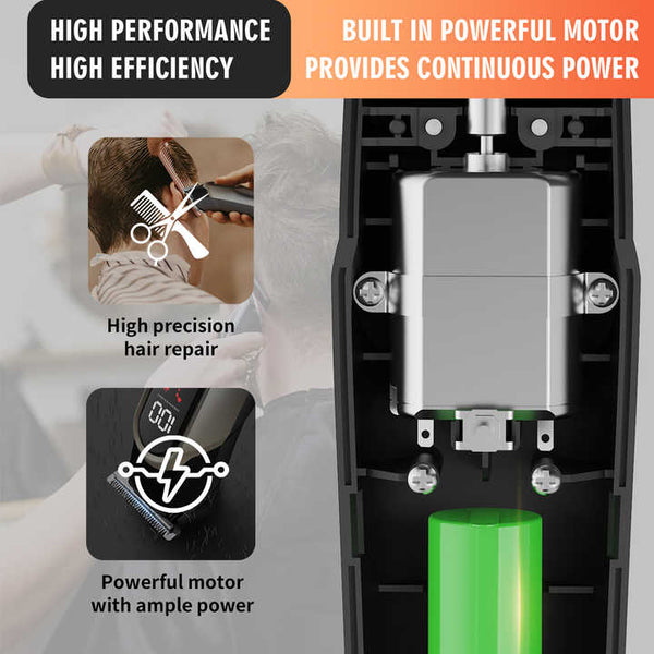 Green 5 In 1 Digital Display Hair Clipper Set For Beard And Precision Grooming Clippers & Trimmers