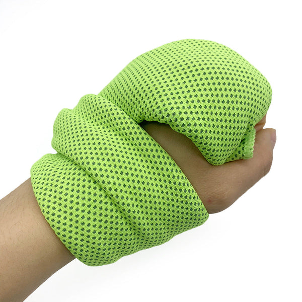 Green 4 Piece Portable Cooling Towel Set For Sports Travel And Heat Relief Quick Dry Gym Towels