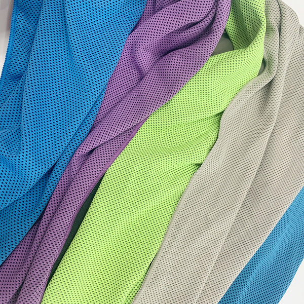 Green 4 Piece Portable Cooling Towel Set For Sports Travel And Heat Relief Quick Dry Gym Towels