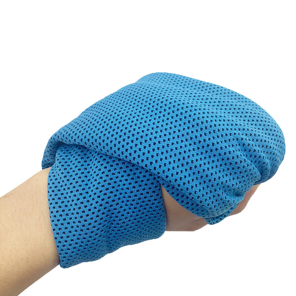 Blue 4 Piece Portable Cooling Towel Set Quick Dry Ice For Sports Travel Heat Relief Gym Towels