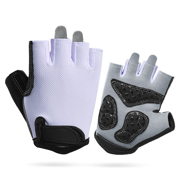 Purple Children's Summer Cycling Breathable Half Finger Non Slip Fitness Training Gloves