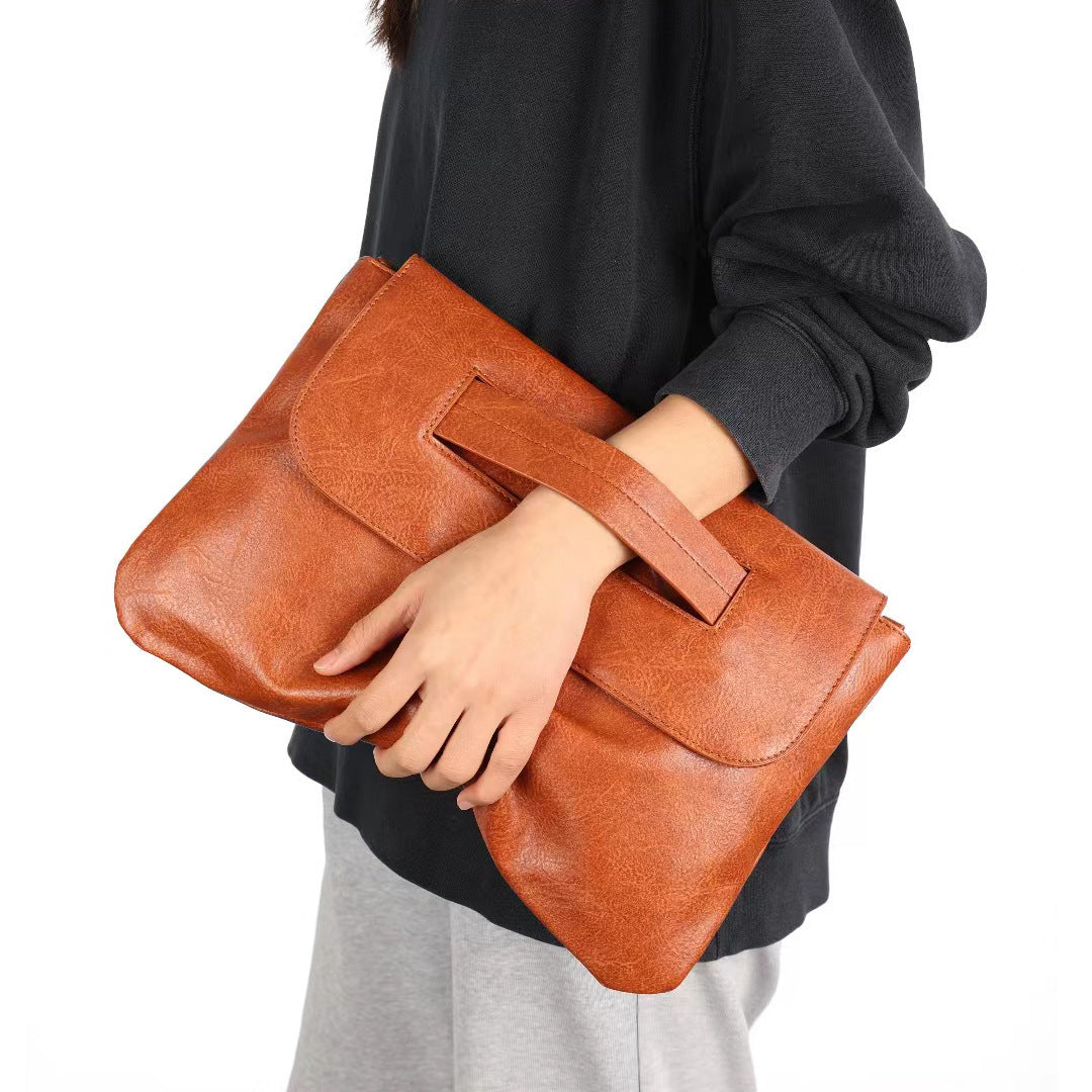 Brown Elegant Evening Clutch Envelope Bag With 120Cm Shoulder Strap Fits 14 Inch Laptop Women's Bags & Handbags