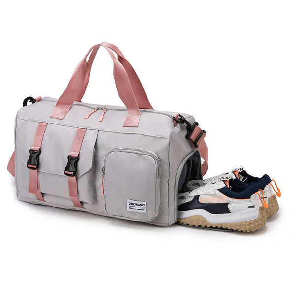 Pink Holographic Gym Duffel Bag Dry Wet Separation Large Capacity Duffle Bags