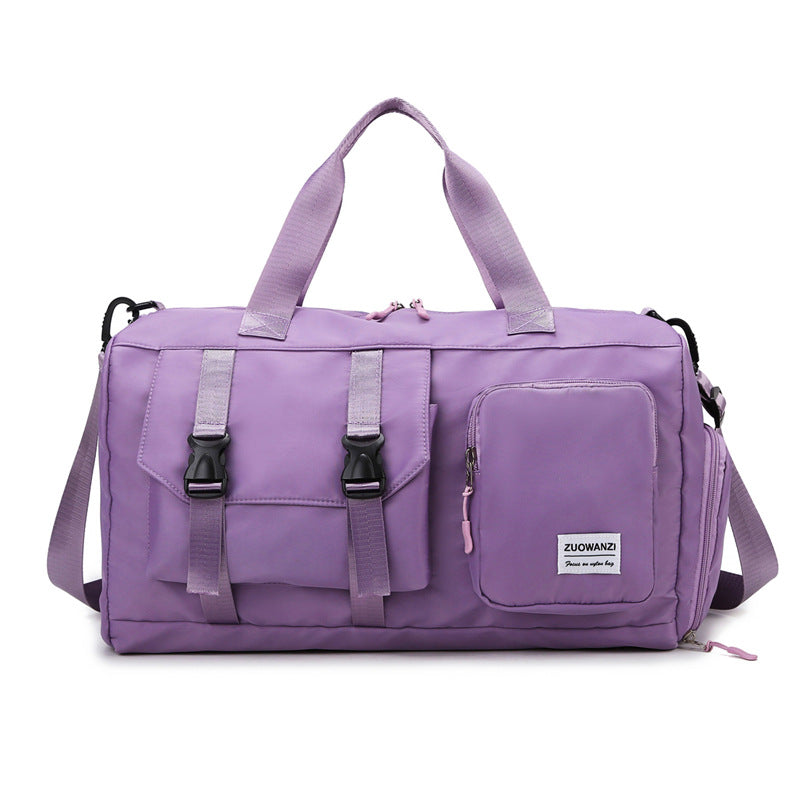 Purple Holographic Gym Duffel Bag Dry Wet Separation Large Capacity Duffle Bags