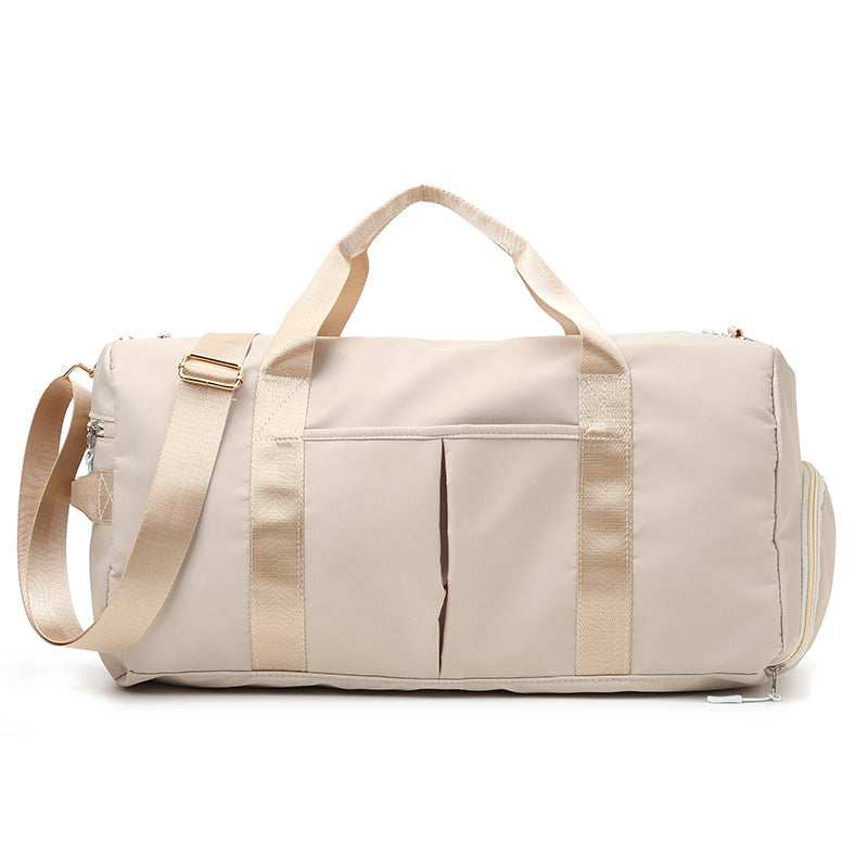 Beige Dry Wet Separation Gym Bag Women's Large Capacity For Training And Travel Gym Bags