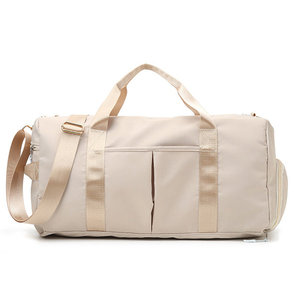 Beige Dry Wet Separation Gym Bag Women's Large Capacity For Training And Travel Gym Bags