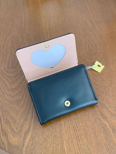 Blue 2Pcs Women's Compact Short Wallet Premium Multi Function Mini Coin Purse With Card Slots & Zip Closure Wallets