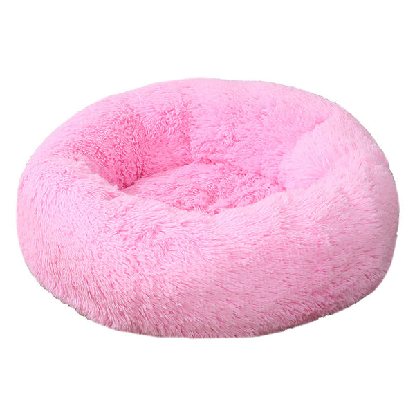 Elosung Light Pink 50Cm Cozy Round Pet Bed Plush Cat & Dog With Non Slip Base Machine Washable Pet Beds