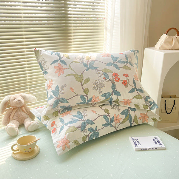 Springtime Is In Full Swing 100% Cotton Pillowcase Set (Pack Of 2) Breathable Size 48X74cm Pure Covers Pillow Cases