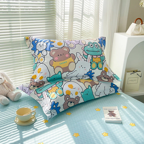 Zoo 100% Cotton Pillowcase Set (Pack Of 2) Breathable Size 48X74cm Pure Covers Pillow Cases