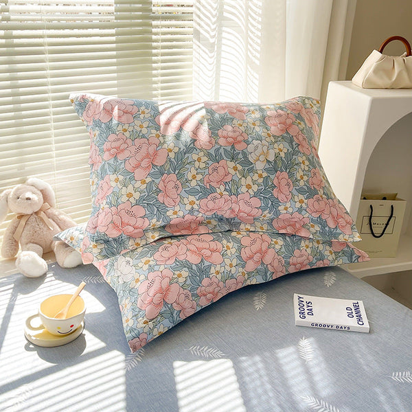 Beautiful Woman 100% Cotton Pillowcase Set (Pack Of 2) Breathable Size 48X74cm Pure Covers Pillow Cases