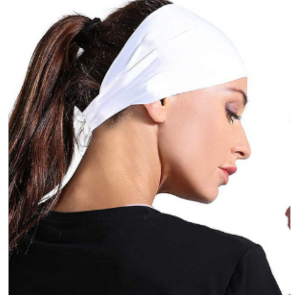 Black 5 Pack Wide Sports Headbands For Women Non Slip Yoga Headwraps With Sweat Wicking Fabric (88% Nylon+12% Spandex) Hats & Headwear