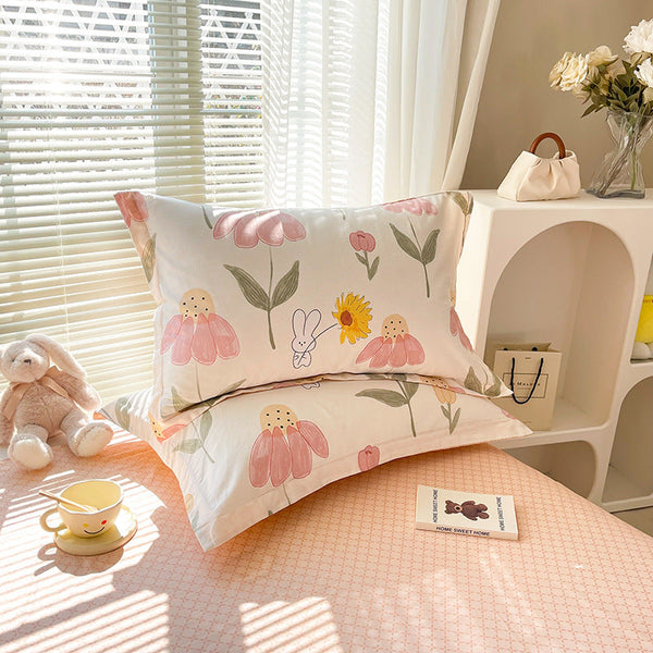 Rabbit 100% Cotton Pillowcase Set (Pack Of 2) Breathable Size 48X74cm Pure Cotton Pillow Covers Pillow Cases