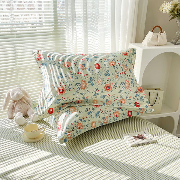 Fragrant Flowers 100% Cotton Pillowcase Set (Pack Of 2) Breathable Size 48X74cm Pure Cotton Pillow Covers Pillow Cases