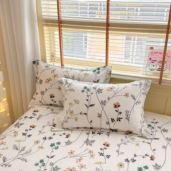 Cymbidium 100% Cotton Pillowcase Set (Pack Of 2) Breathable Size 48X74cm Pure Covers Pillow Cases