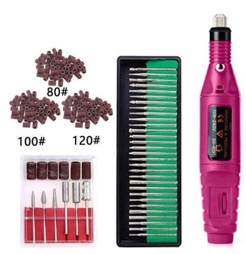 Regular Set With Long Grinding Pin + Sanding Ring Portable Electric Nail Drill Kit Usb Manicure Pedicure Polishing & Shaping Tool Electric Files & Too