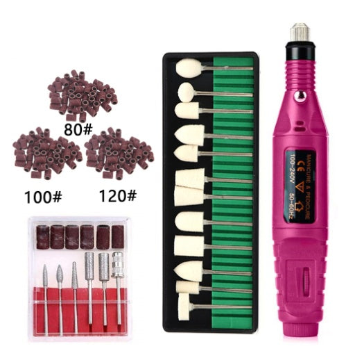 Regular Set With Wool Grinding Needle + Sanding Ring Portable Electric Nail Drill Kit Usb Manicure Pedicure Polishing & Shaping Tool Electric Files &