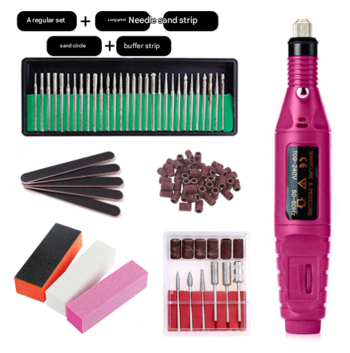 Long Grinding Needles (7 In 1) Electric Nail Drill Kit Usb Manicure Pedicure Polishing & Shaping Tool Set Electric Files & Tools